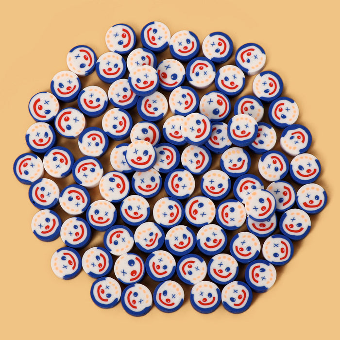 Wholesale 100PCS Polymer Clay Clown Cartoon Loose Beads JDC-BDS-LiuXia011