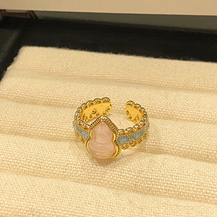 Wholesale Light Luxury Versatile Exquisite Drip Oil Ring Open Ring