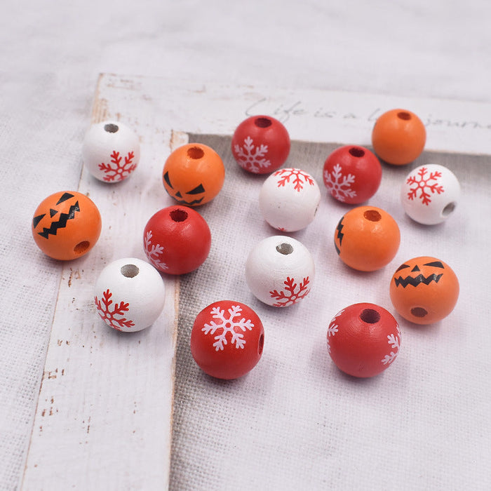 Wholesale 10pcs Christmas Wooden Beads JDC-BDS-KYZL008