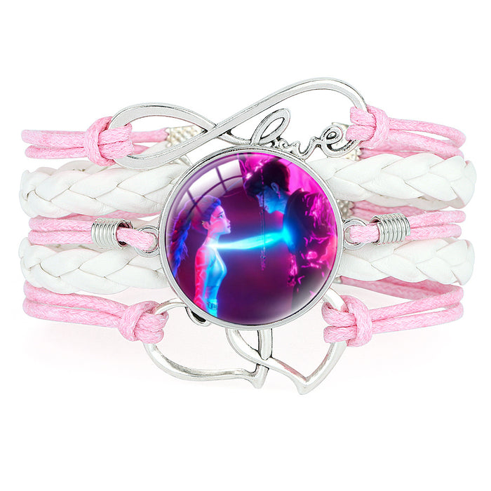 Wholesale KPOP Multi-layered Color-blocked Anime Character Crystal Bracelet