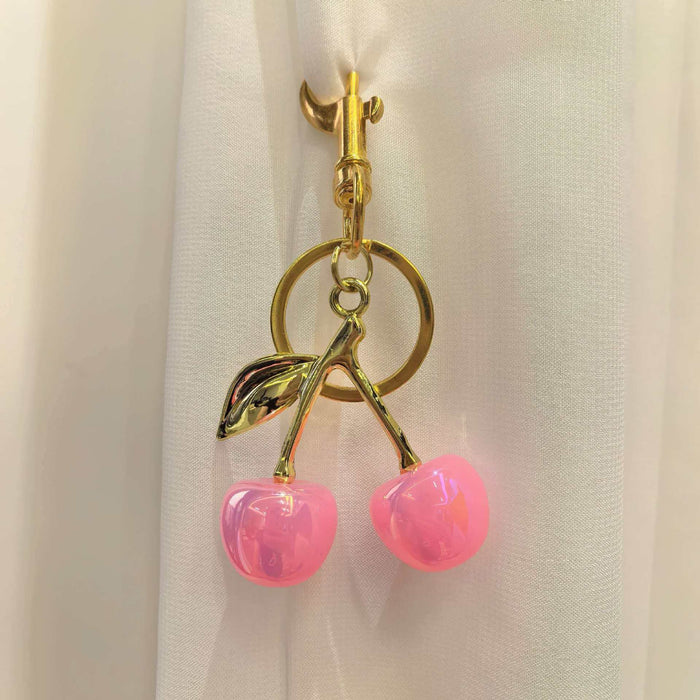 Wholesale Chic Acrylic Simulated Cherry Keychain Bag Charm Fashion Accessory