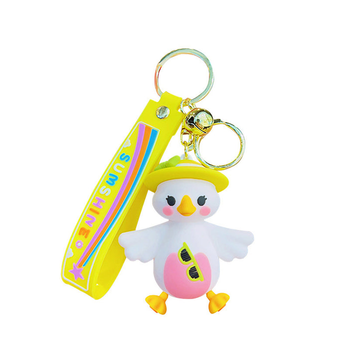 Wholesale PVC Duck Cute Cartoon Doll Keychain JDC-KC-NLu017