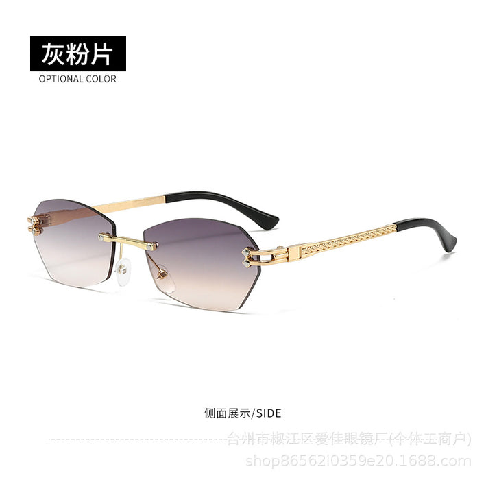 Wholesale New Sunglasses Classic Frameless Cut Edge Sunglasses Metal Sunglasses