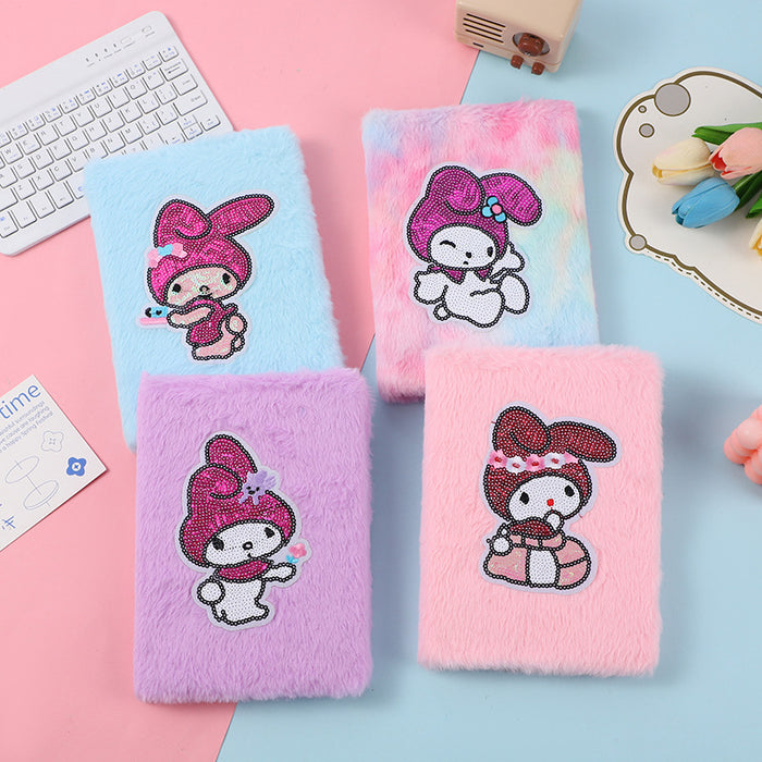 Wholesale Cute Bunny Plush Notebook Cartoon Note Plush Diary Creative Sequin Hand Ledger