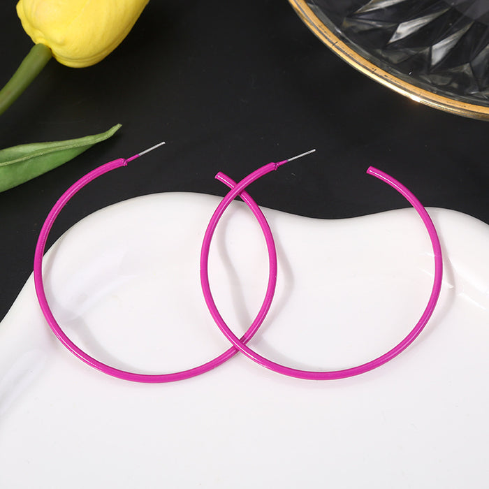 Wholesale Metal Hoops Lacquered Earrings JDC-ES-LiR006