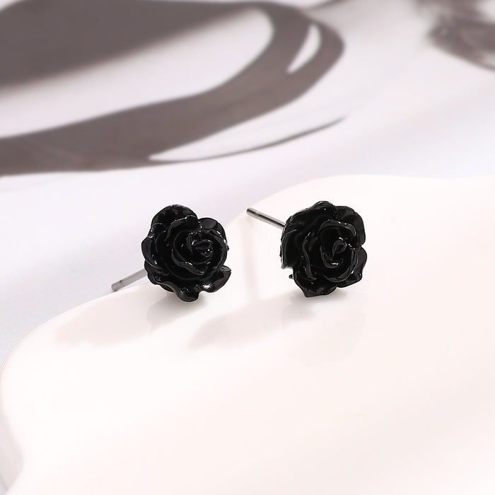 Wholesale Three dimensional rose earrings with retro and niche design, personalized earrings