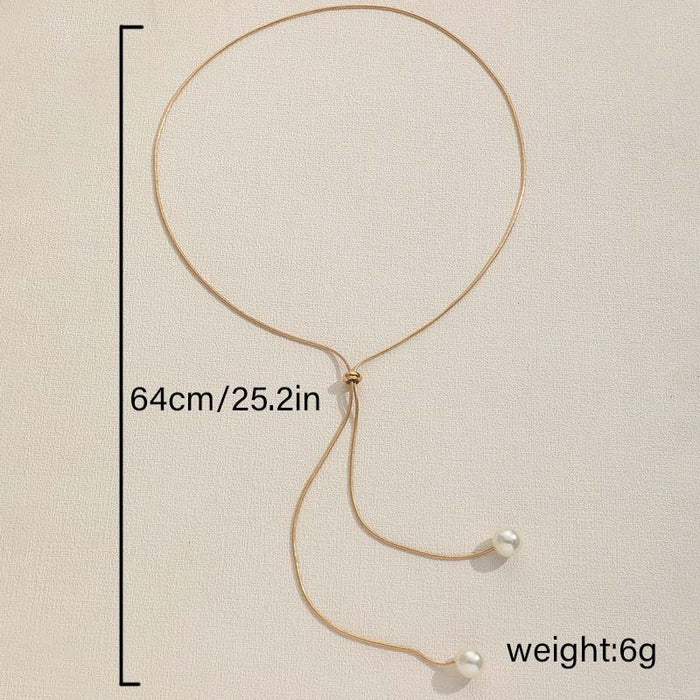 Wholesale Long pearl necklace with high-end design and niche simplicity, versatile collarbone chain
