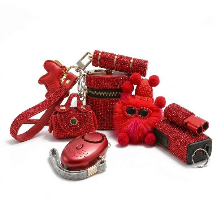 Wholesale Stainless Steel 7 In 1 Women Safety Alarm Kit Personal Self Defense Keychain Set