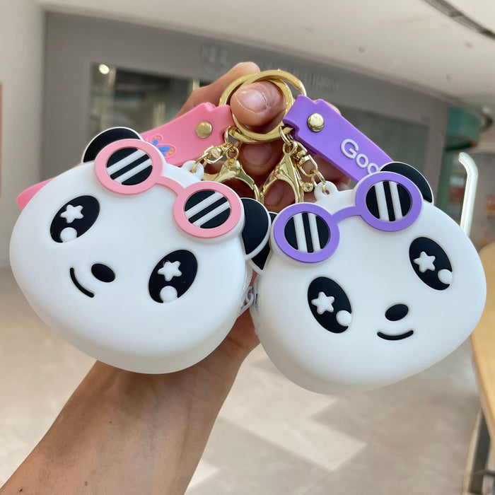 Wholesale Keychain pendant, cartoon silicone coin purse, cute little wallet