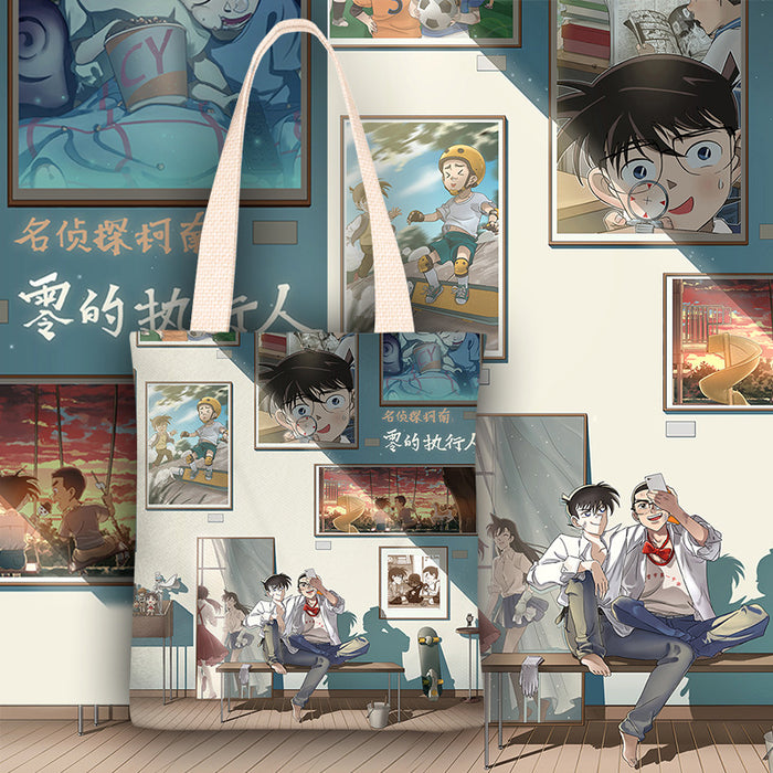 Wholesale Vertical square canvas shoulder bags with anime character print