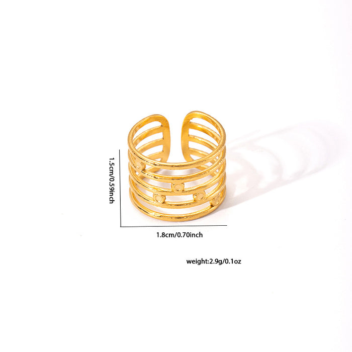 Wholesale Personalized hip-hop irregular Fried Dough Twists gold plated ring popular stainless steel geometric ring