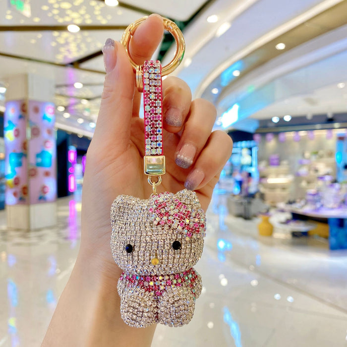 Wholesale diamond-encrusted cute doll car keychain fashion ladies bag pendant JDC-KC-ShuoT002