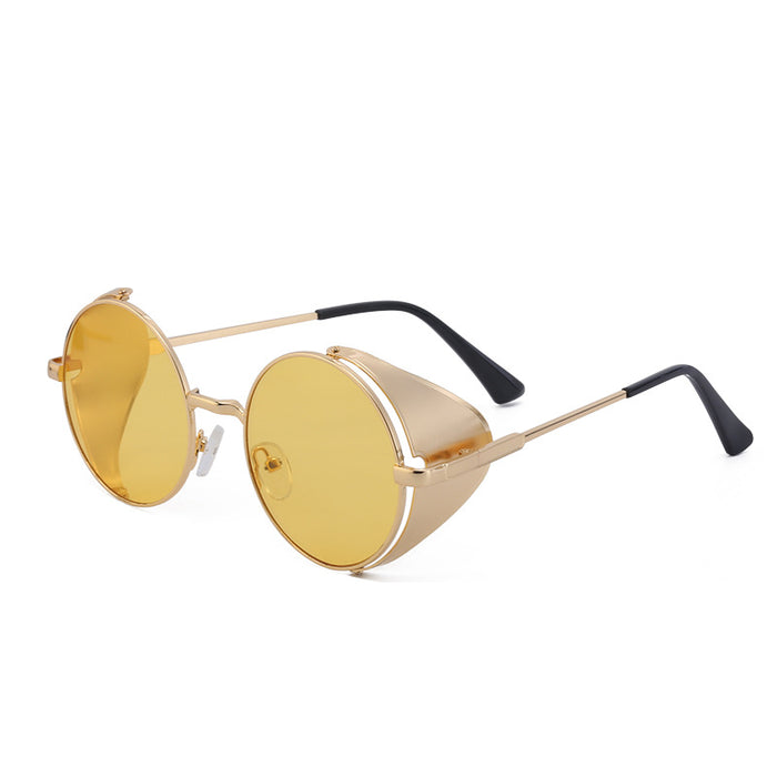 Wholesale edging round sunglasses men's round punk sunglasses men's