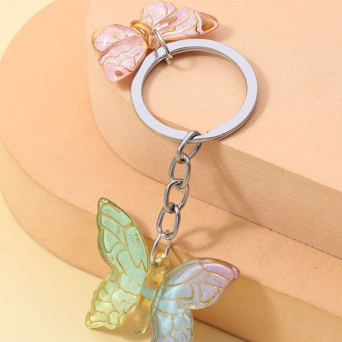 Wholesale Resin Butterfly Keychain JDC-KC-RongRui064