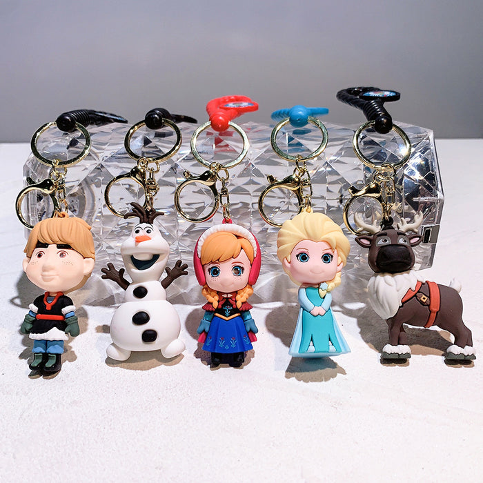 Wholesale 3pcs Cartoon Silicone Car Keychain Cute Creative Gift