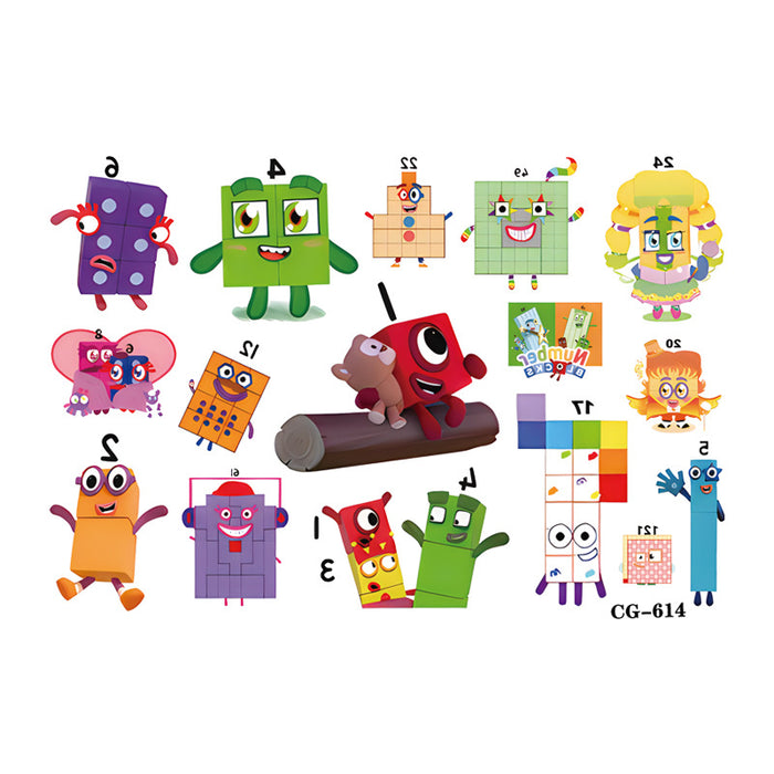 Wholesale Digital Building Blocks Tattoo Decorative Stickers