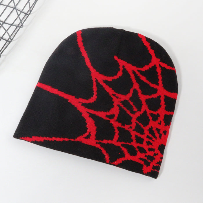 Wholesale Spider Web Pattern Acrylic Knitted Hat JDC-FH-JunL004