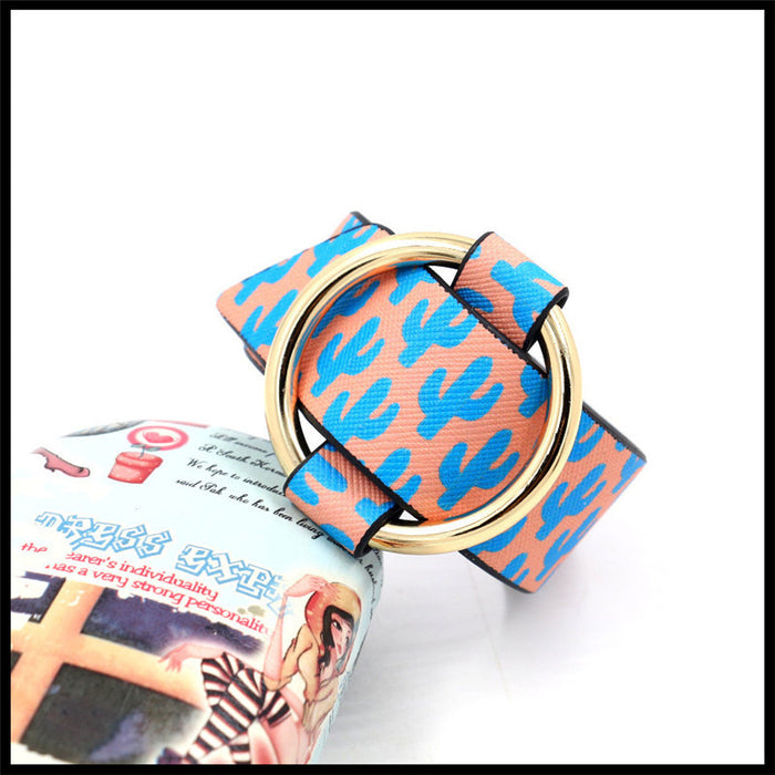 Wholesale Personalized adjustable opening metal ring bracelet, faux leather bracelet, fashionable and versatile wide bracelet for women