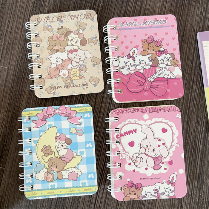 Wholesale 4 Sets of A7 Small Coil Cartoon Paper Notebook JDC-NK-YYC004