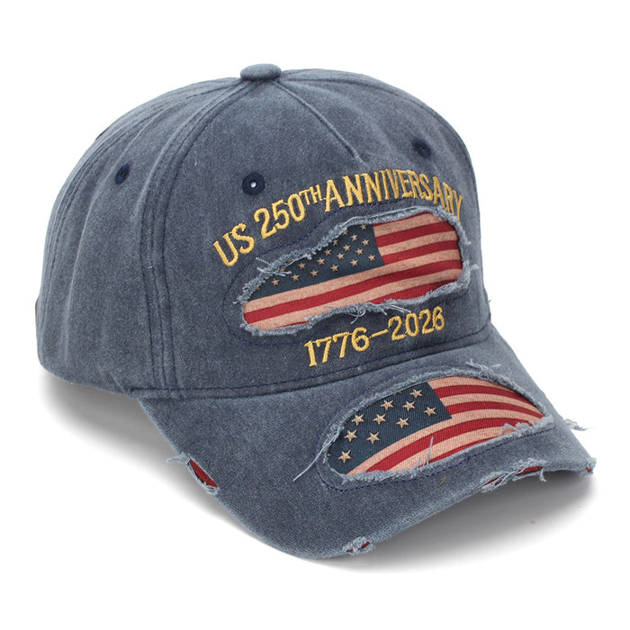 Wholesale Embroidered Distressed Baseball Cap Retro Washed Design
