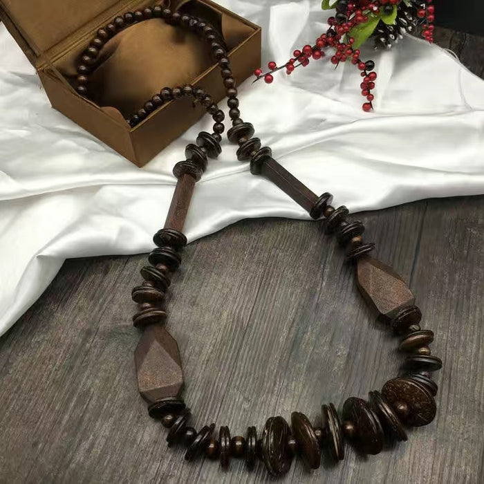 Wholesale Vintage Wooden Long Necklace JDC-NE-FaX001