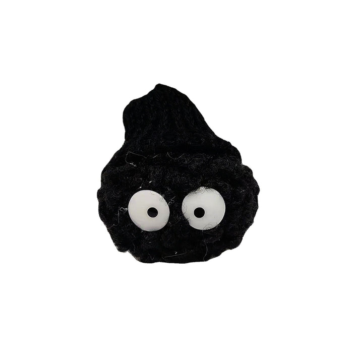Wholesale Coal ball keychain plush pendant cartoon knitted DIY accessory