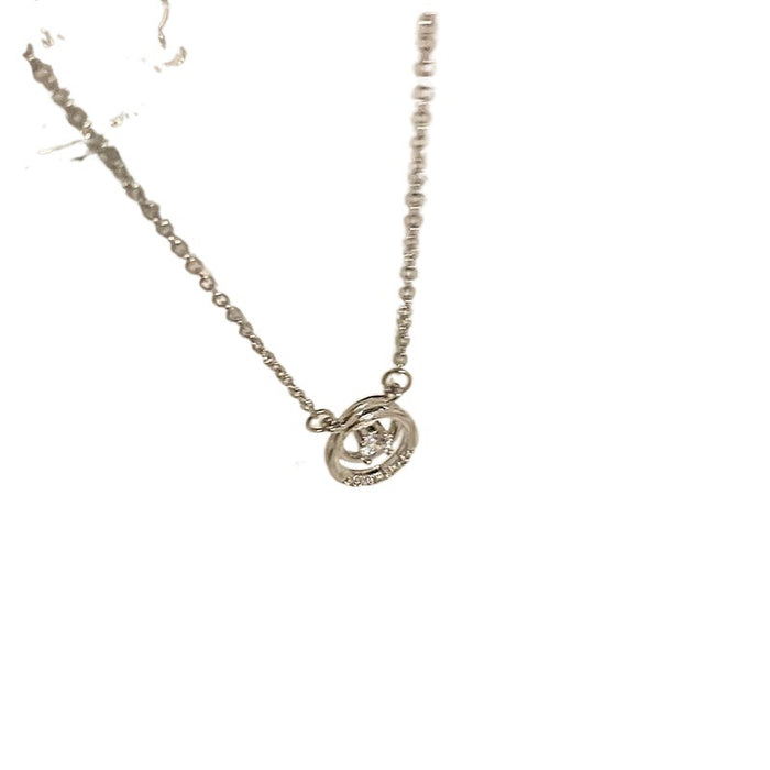 Wholesale Circular rhinestone necklace, simple, high-end, versatile accessory, light luxury, niche design, collarbone chain