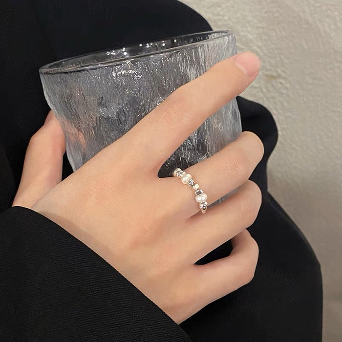 Wholesale Irregular pearl ring for women, light luxury, niche design, high-end feel, index finger ring, fashionable and personalized ring
