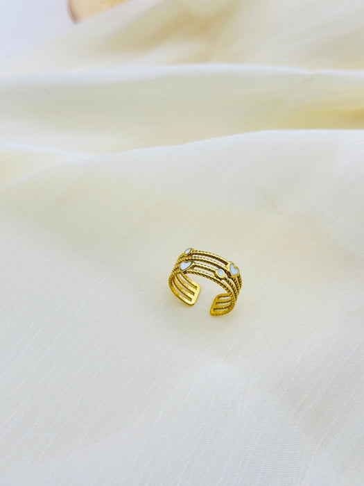 Wholesale 2pcs Heart-shaped openwork stainless steel ring