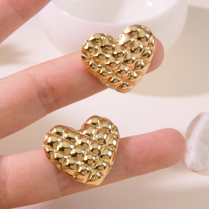 Wholesale Vintage Titanium Steel Heart Earrings JDC-ES-JW005