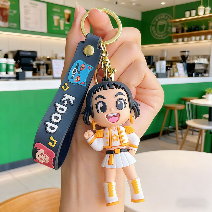 Wholesale Flexible Rubber Anime Witch Girl Keychain Cute Bag Pendant Fashion Accessory Gift
