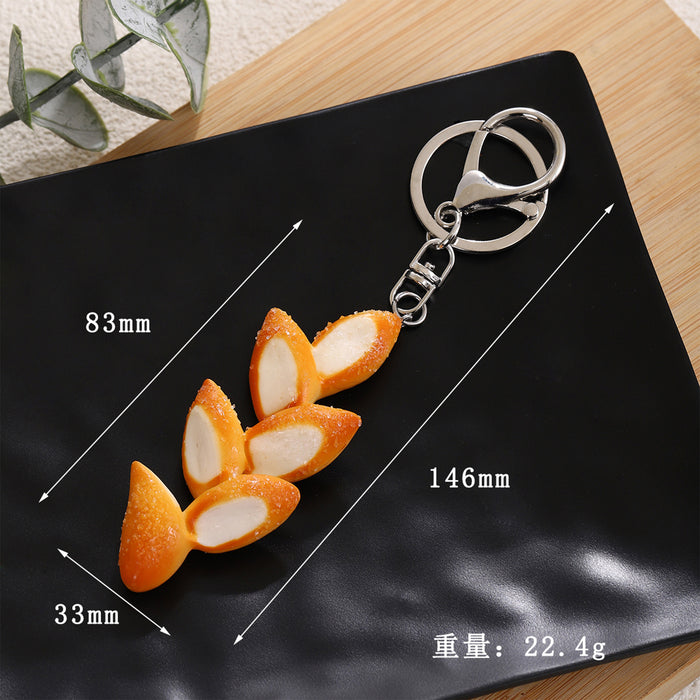 Wholesale PVC Bread Keychain Set Realistic Croissant Donut Design Fun Bag Charm