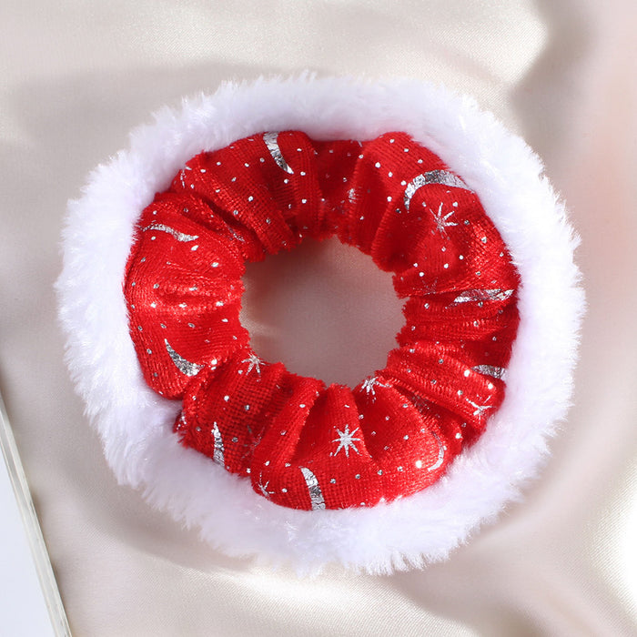 Wholesale Christmas Plush Hair Scrunchies JDC-HS-Heqin003