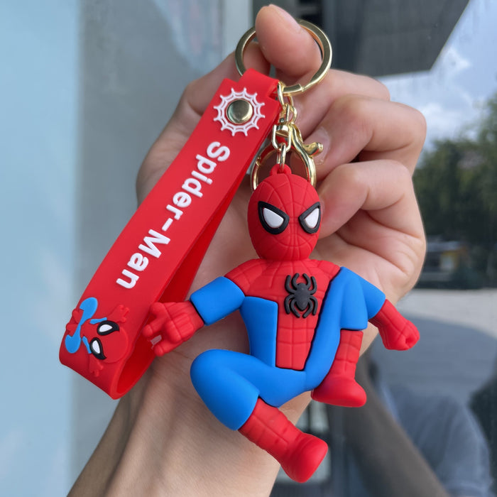 Wholesale 3D PVC Soft Rubber Keychain Cartoon Bag Charm Backpack Pendant