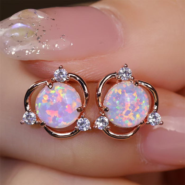 Wholesale Circular rotating earrings, simple, personalized, niche, light luxury earrings, temperament, zinc alloy earrings