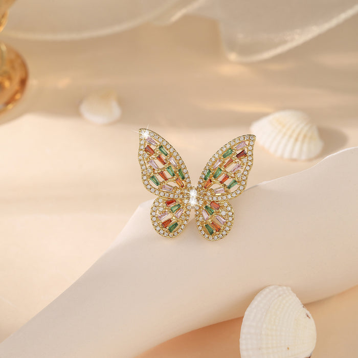 Wholesale Copper Zirconia Butterfly Ring JDC-RS-Bein001