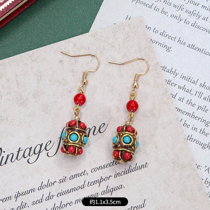 Wholesale Vintage Turquoise Earrings JDC-ES-Luox007