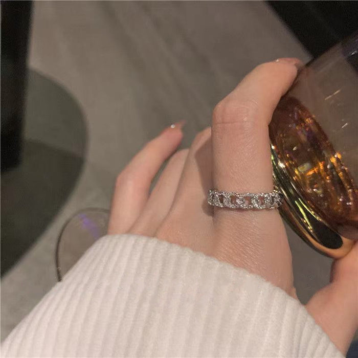 Wholesale New trendy geometric ring with simple and adjustable opening