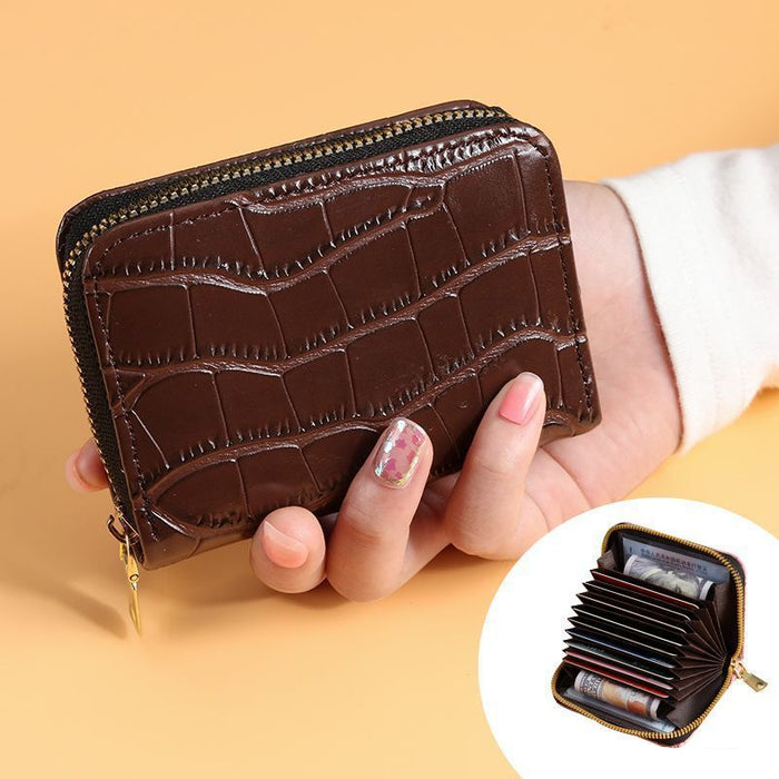 Wholesale PU Card Holder Multi-Slot Retro Letters Pattern Women' s Daily Wallet Gift MOQ≥3