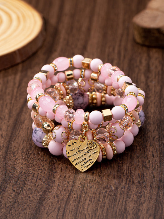 Wholesale  Bohemian Style Multi-layer Wooden Beads Beaded Bracelet