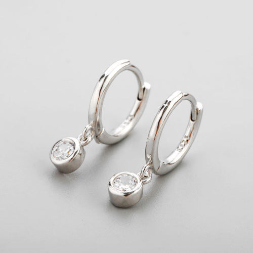 Wholesale Round Zircon Row of Diamond Earrings