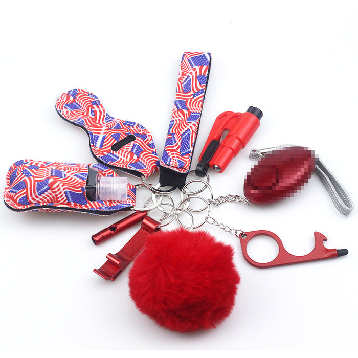 Wholesale Diving Fabric 10-piece Metal Keychain JDC-KC-TouMS001