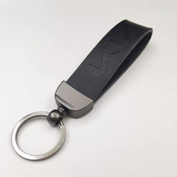 Wholesale Minimally designed car keychain with color changing leather logo, men's keychain pendant