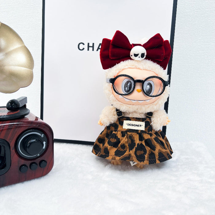 Wholesale Doll accessories enamel doll  clothes leopard print dress  headband