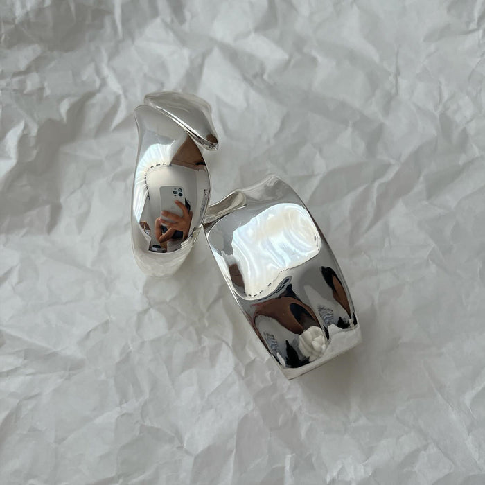 Wholesale Jewelry Fashion Alloy Irregular Round Bracelet Wide Edition Round Spring Open Bracelet