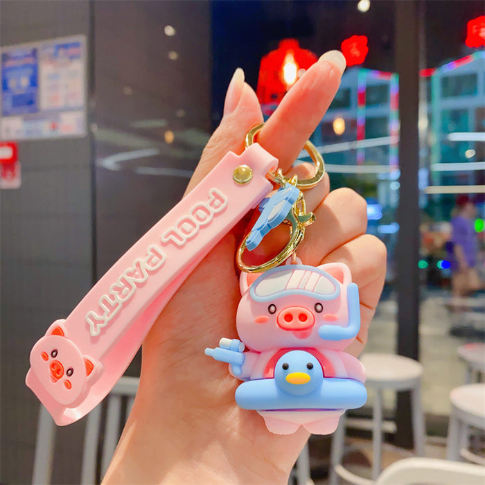 Wholesale Cartoon Summer Pool Party Keychain