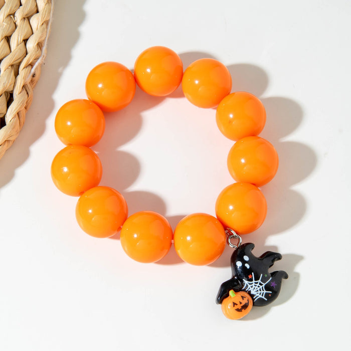 Wholesale Halloween Boutique  Skull Bat Acrylic Bead Bracelet Evil Eye Party Jewelry Accessory MOQ≥2