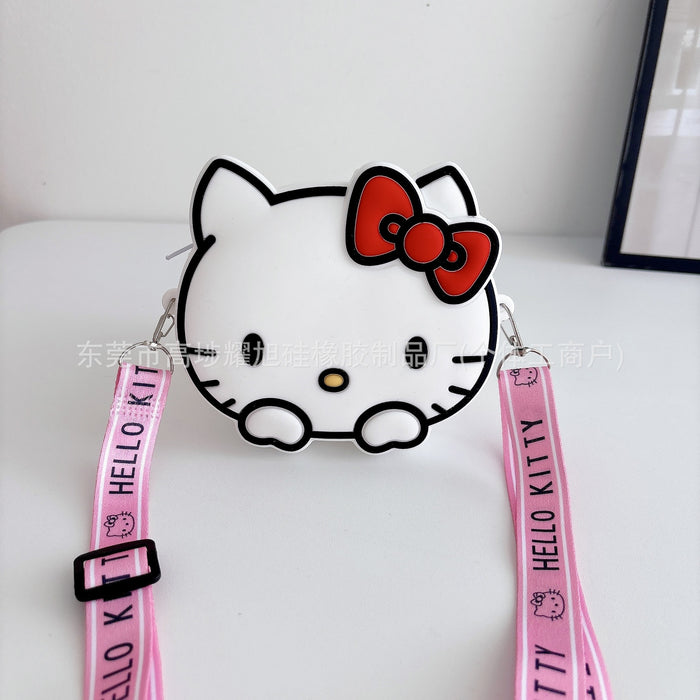 Wholesale Silicone Cartoon Cat Crossbody Bag for Girls Cute Face Purse