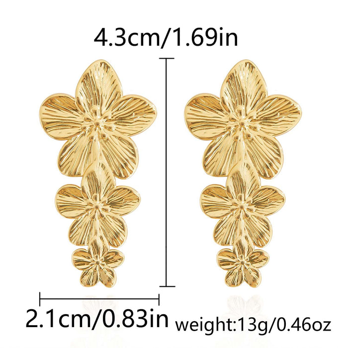 Wholesale Real gold ginkgo leaf earrings,  non-fading flower earrings