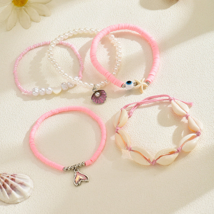 Wholesale Shell Bracelet Set Colored Soft Ceramic Starfish Bracelet